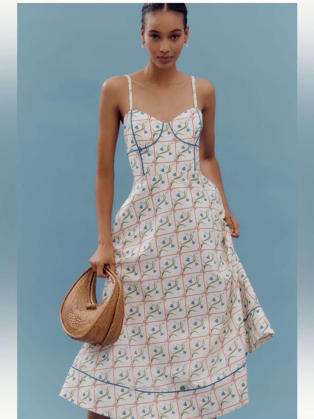 NWT Rachel Antonoff Harper Midi Dress Buttercup Tile